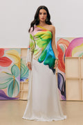 Bernice Printed Single Sleeve Maxi Dress