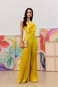 Jessica Flower Applique Pleated Jumpsuit