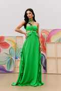 Mona Ruffled Cutout Halter Maxi Dress