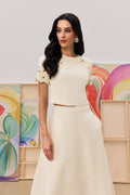 Elsie Floral Applique Top & Skirt Set