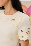 Elsie Floral Applique Top & Skirt Set