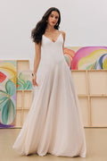 Julie Plunge Neck Semi-sheer Mesh Maxi Dress