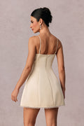 Alexia Spaghetti Strap Pearl Trim Mini Dress