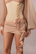 Isabel Floral Applique Corset Mini Dress
