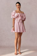 Evelyn Oversized Floral Applique Mini Dress