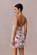 Fanny Embroidered Sequins Backless Mini Dress