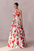 Julia Floral Print Halter Neck Maxi Dress