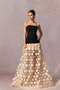 Irene Strapless Sheer Tulle Maxi Dress