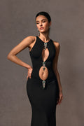 Vera Crystal Embellished Cutout Maxi Dress