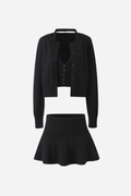 Halter Vest Three-piece Knitted Set