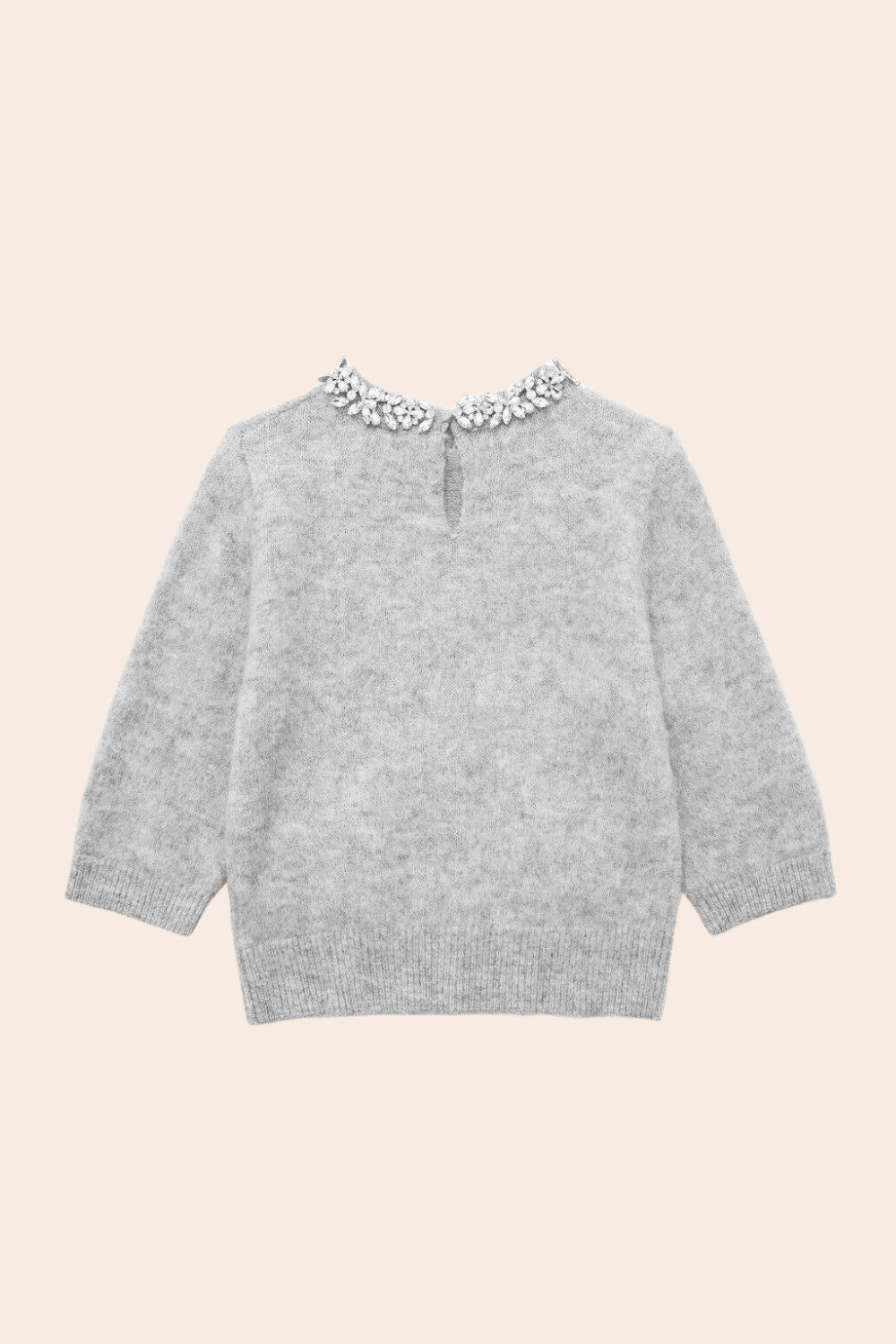 Round Neck Crystal Embellished Knit Jumper