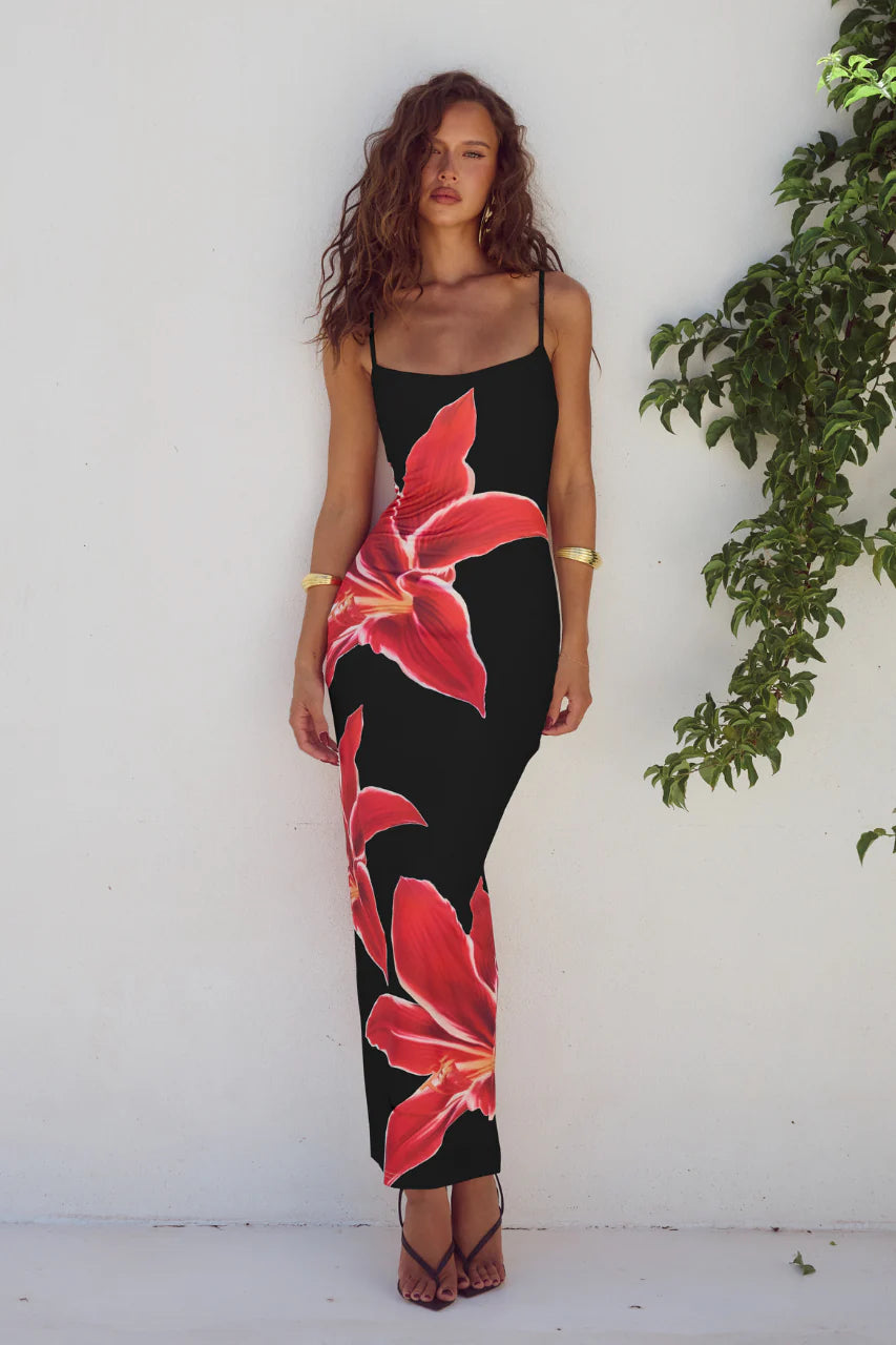 Renata Floral Print Scoop Neck Maxi Dress