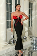 Rosalind Flowers Strapless Maxi Dress