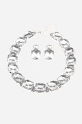 Enid Square Diamond Necklace & Earrings Set