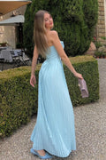 Bella Strappless Pleated Chiffon Maxi Dress