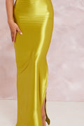 Odelia Side Slit Satin Maxi Skirt