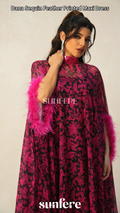 Dana Sequins Feather Printed Maxi Dress