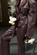 Amanda Peaked Lapel Jacket Leather Set