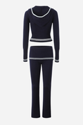 Striped Knitted Hoodie Set