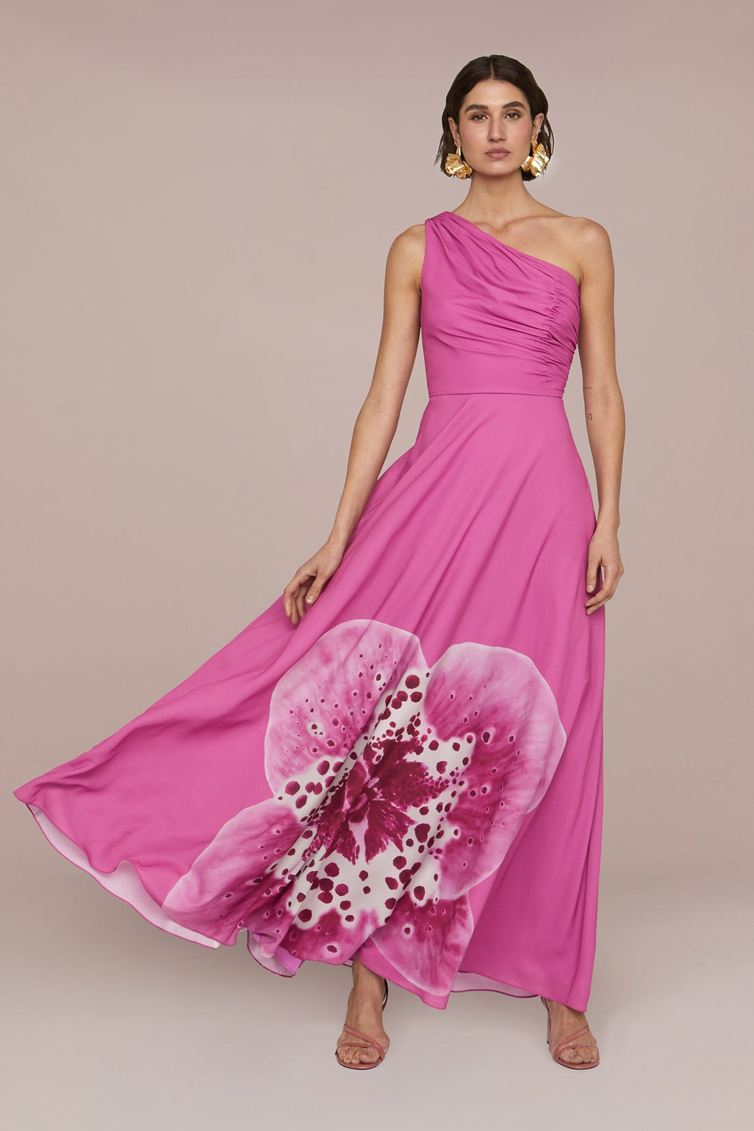 Letitia Floral Printed One Shoulder Maxi Dress
