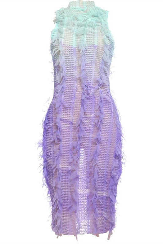 Veronica Gradient Semi-sheer Midi Dress