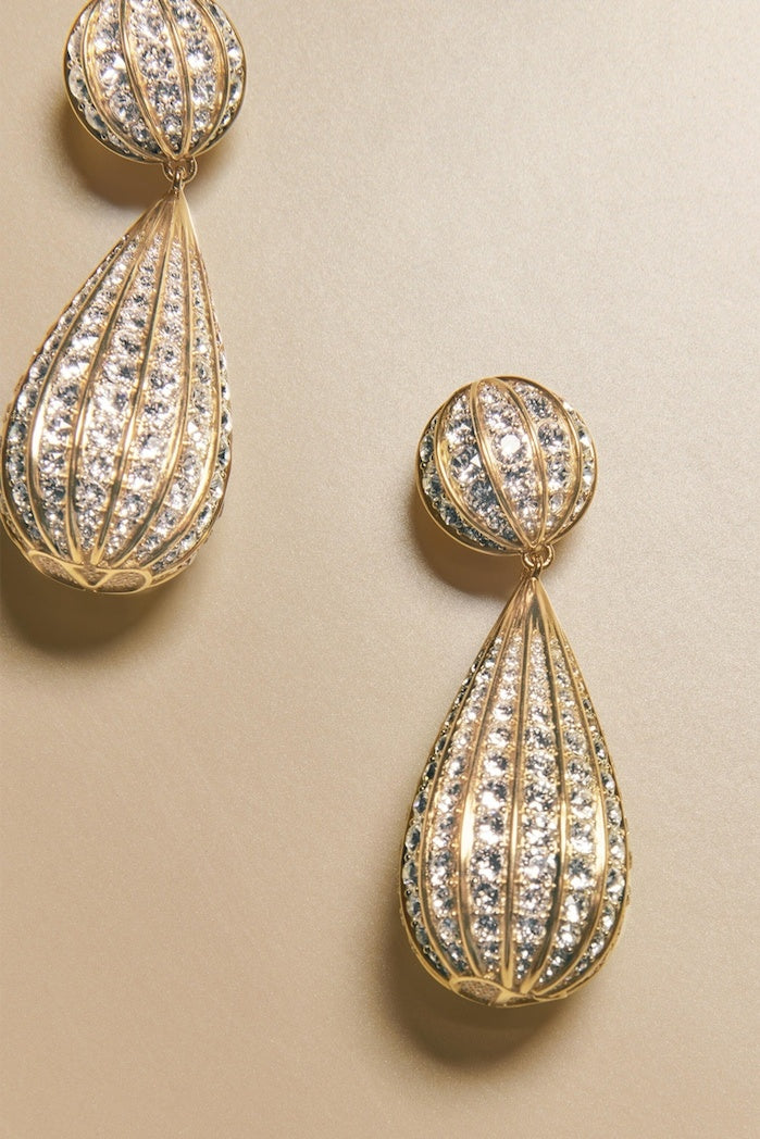 Crystal Embellished Drop Shaped Earrings