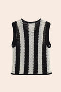 Hermosa Floral Applique Hollow Knit Vest