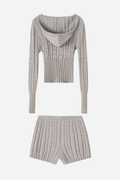 Erica Knit Hoodie & Short Pants Set