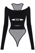 Freda Cut Out Sheer Mesh Bodysuit