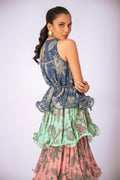 Cynthia Printed Tiered Ruffle Maxi Dress