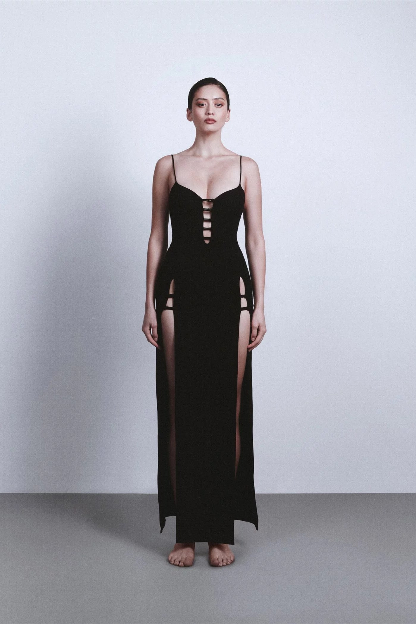 Esther Hollow Out Maxi Slit Dress