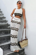 Marcia Striped Halter Top & Maxi Skirt Set
