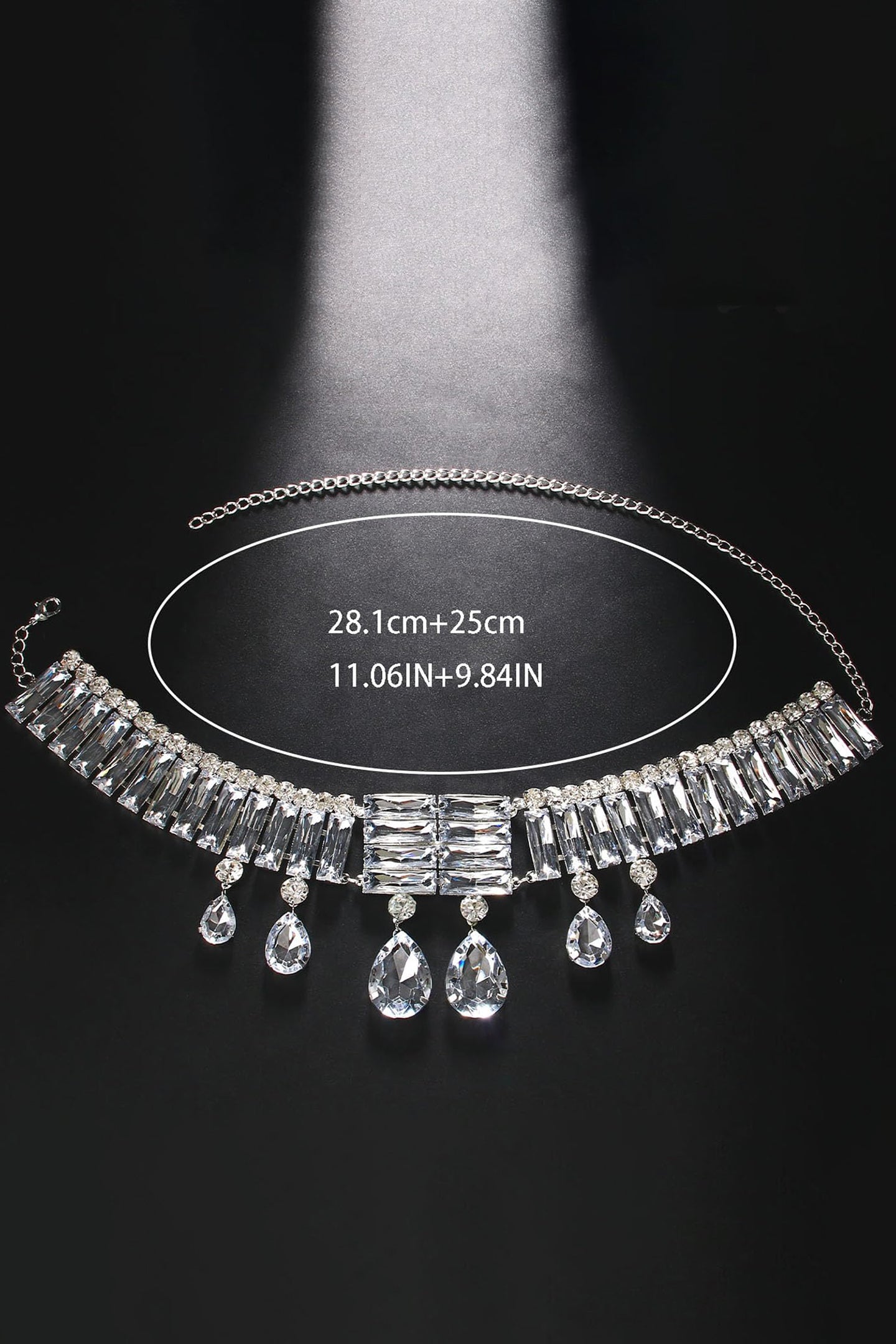 Multi Layer Geometric Crystal Necklace