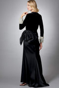 Hilary Long Sleeve Bowknot Maxi Skirt Set