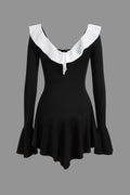 Sylvia Ruffle V-Neck Mini Dress