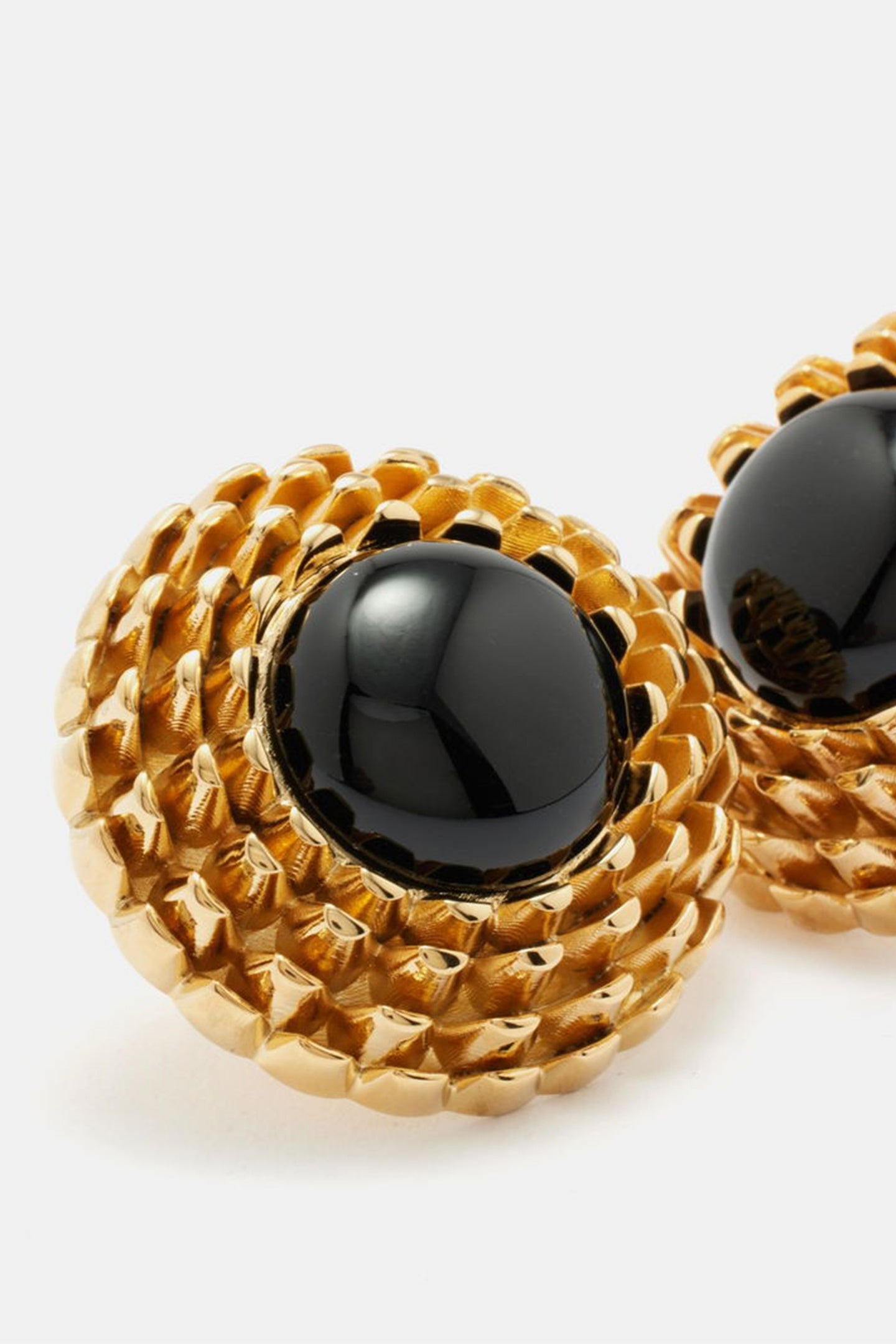 Vintage Textured Circle Stud Earrings