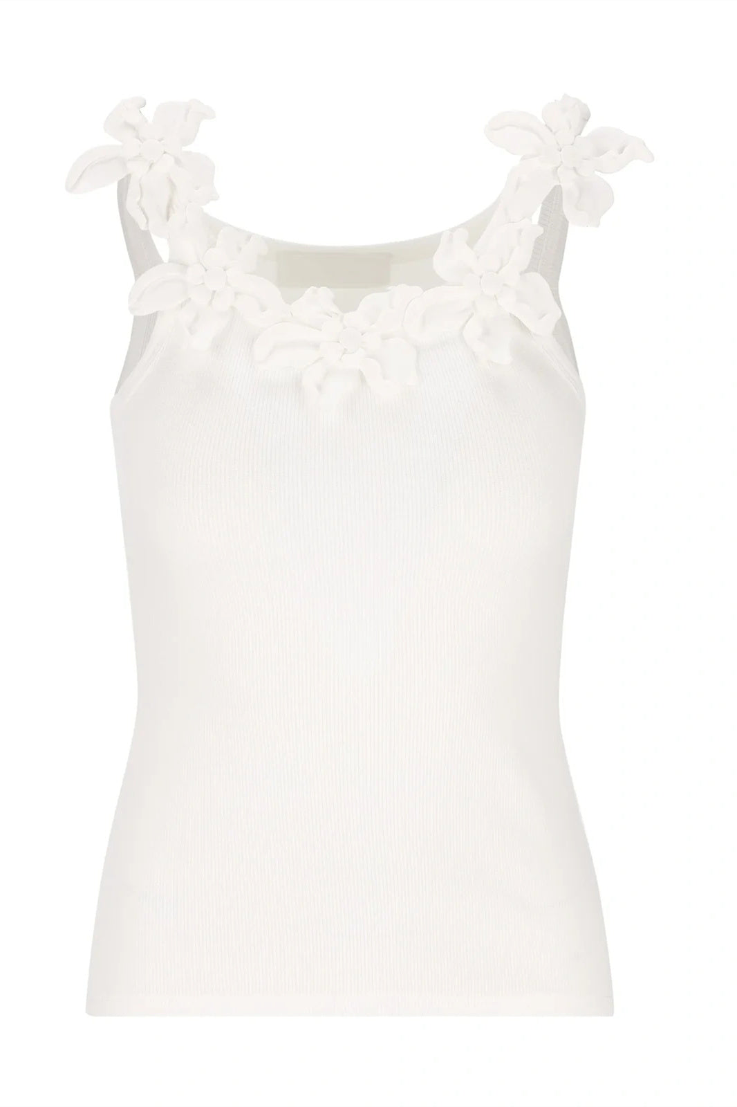 Lesley Floral Applique Round Neck Top