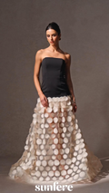 Irene Strapless Sheer Tulle Maxi Dress
