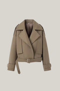 Notched Collar Beltes Jacket