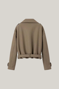 Notched Collar Beltes Jacket