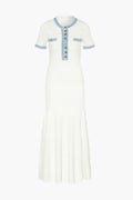 Elma Round Neck Knit Midi Shirt Dress