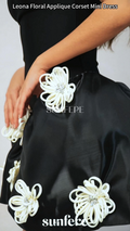 Leona Floral Applique Bandage Mini Dress