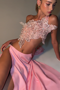 Barbara Embroidered Floral Tube Top & Skirt Set