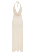 Barbara Halter Floral Applique Knit Maxi Dress