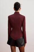 Edwina Stand Collar Cutout Blazer