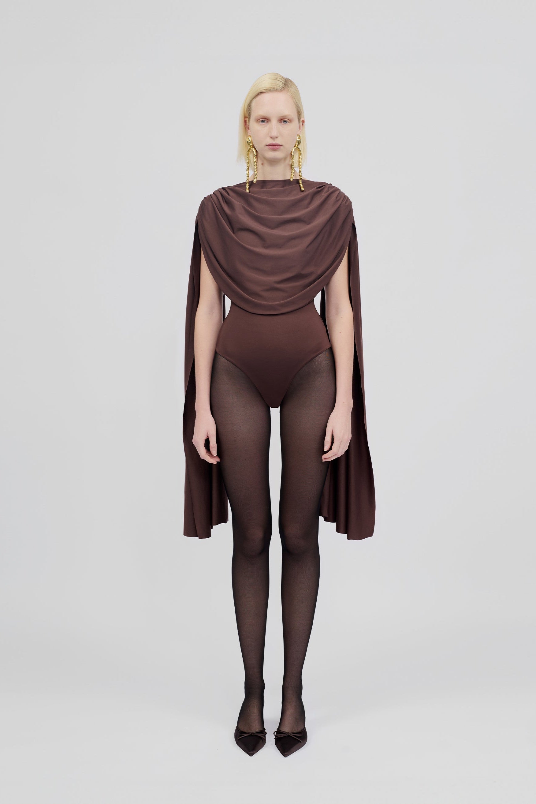 Agatha Cap Sleeve Drape Bodysuit