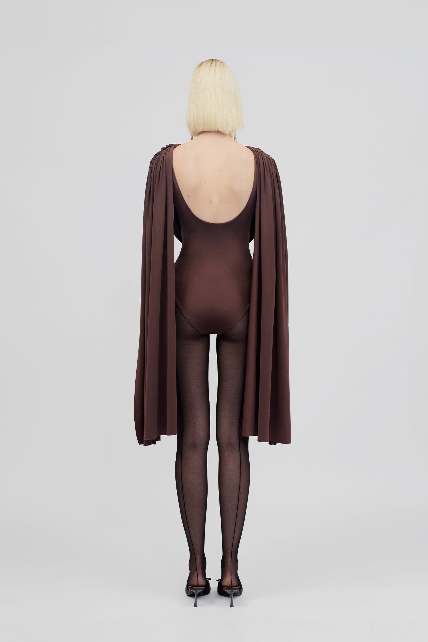 Agatha Cap Sleeve Drape Bodysuit