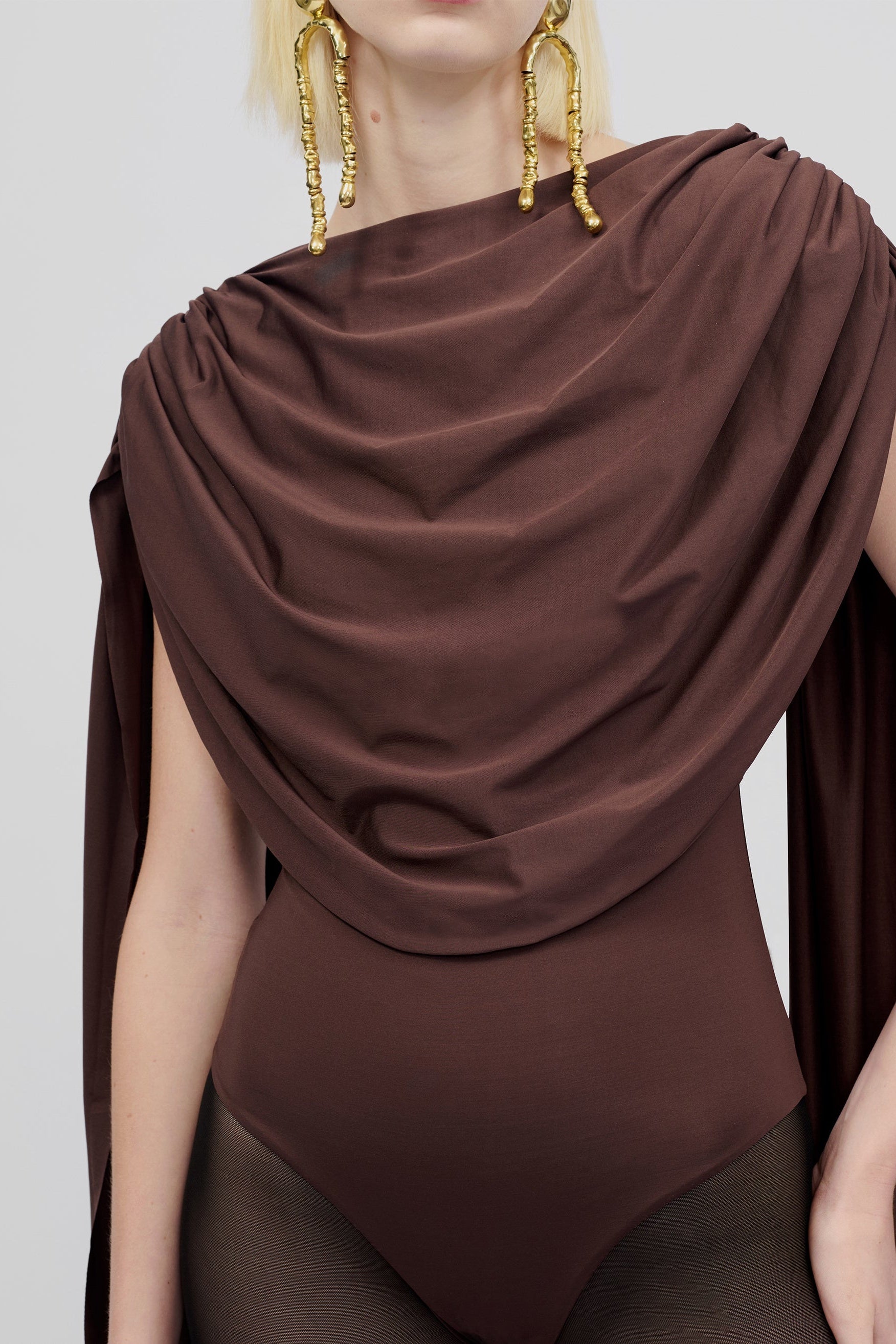 Agatha Cap Sleeve Drape Bodysuit