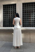 Salome Vest Pleated Skirt Set