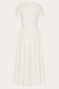 Ava Floral Applique Short Sleeves Midi Dress